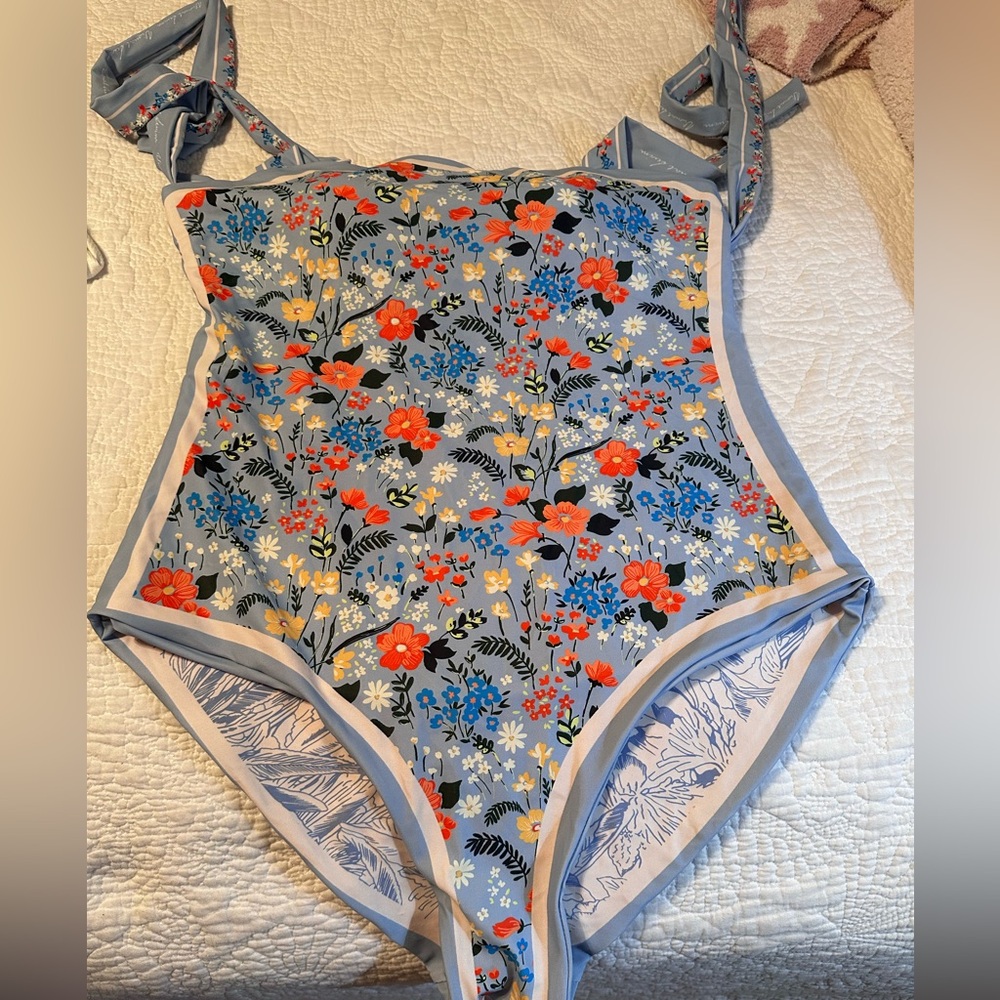 Reversible Floral One-Piece Swimsuit Size XL